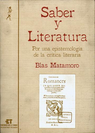SABER Y LITERATURA | 9788485277896 | MATAMORO, BLAS | Galatea Llibres | Llibreria online de Reus, Tarragona | Comprar llibres en català i castellà online
