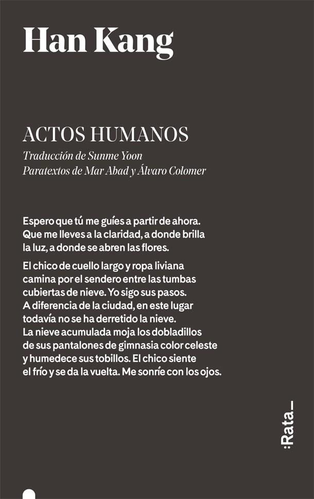 ACTOS HUMANOS | 9788416738342 | KANG, HAN | Galatea Llibres | Llibreria online de Reus, Tarragona | Comprar llibres en català i castellà online