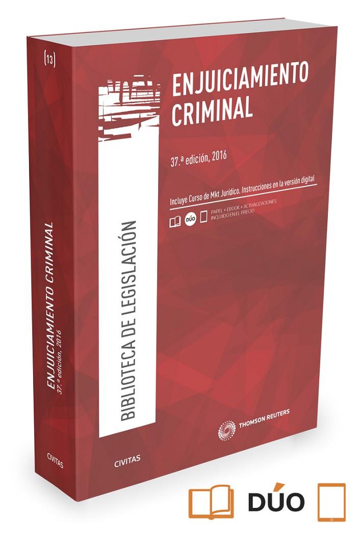 ENJUICIAMIENTO CRIMINAL 37 EDICION | 9788491357995 | ALONSO GARCIA, RICARDO | Galatea Llibres | Llibreria online de Reus, Tarragona | Comprar llibres en català i castellà online