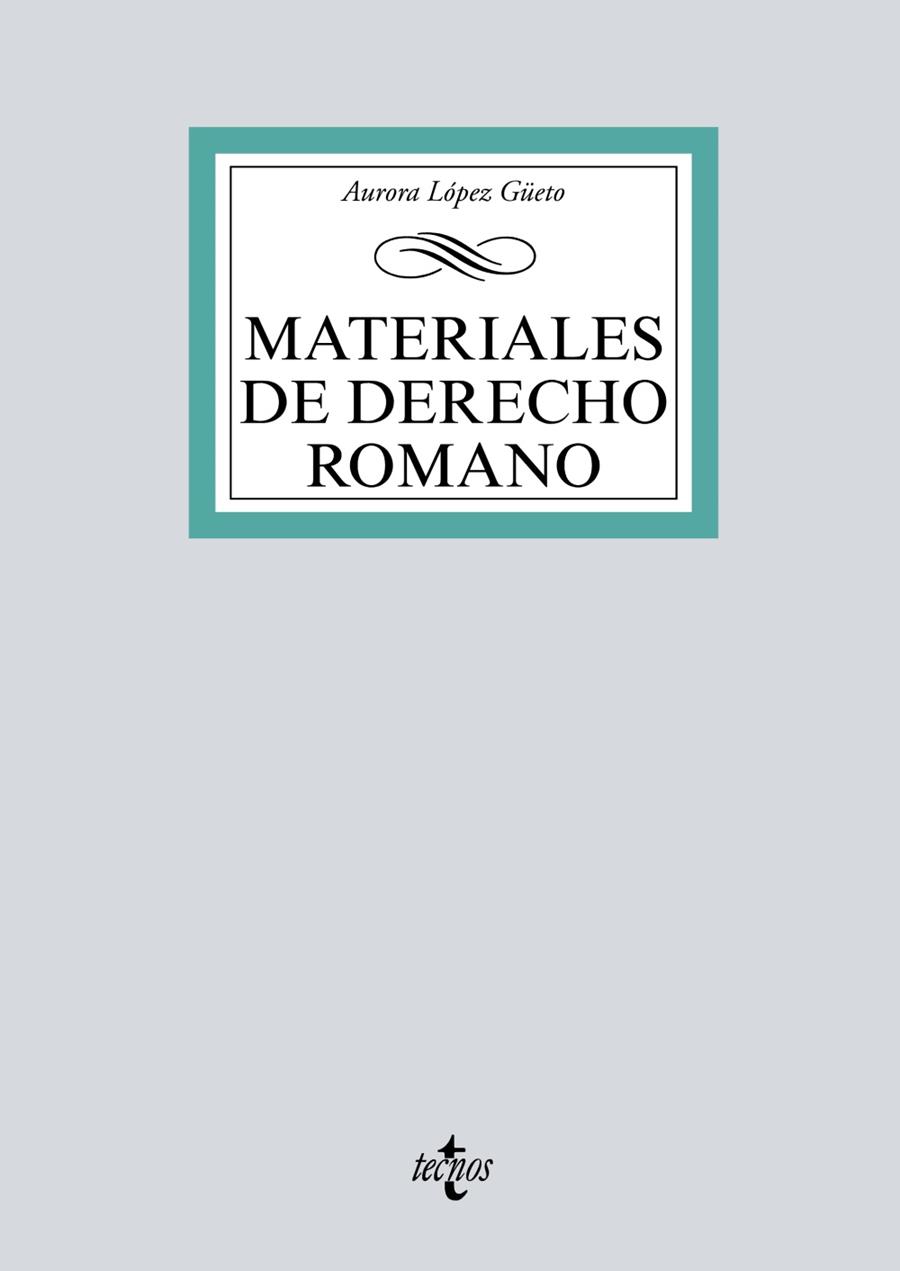MATERIALES DE DERECHO ROMANO | 9788430976874 | LÓPEZ GÜETO, AURORA | Galatea Llibres | Llibreria online de Reus, Tarragona | Comprar llibres en català i castellà online