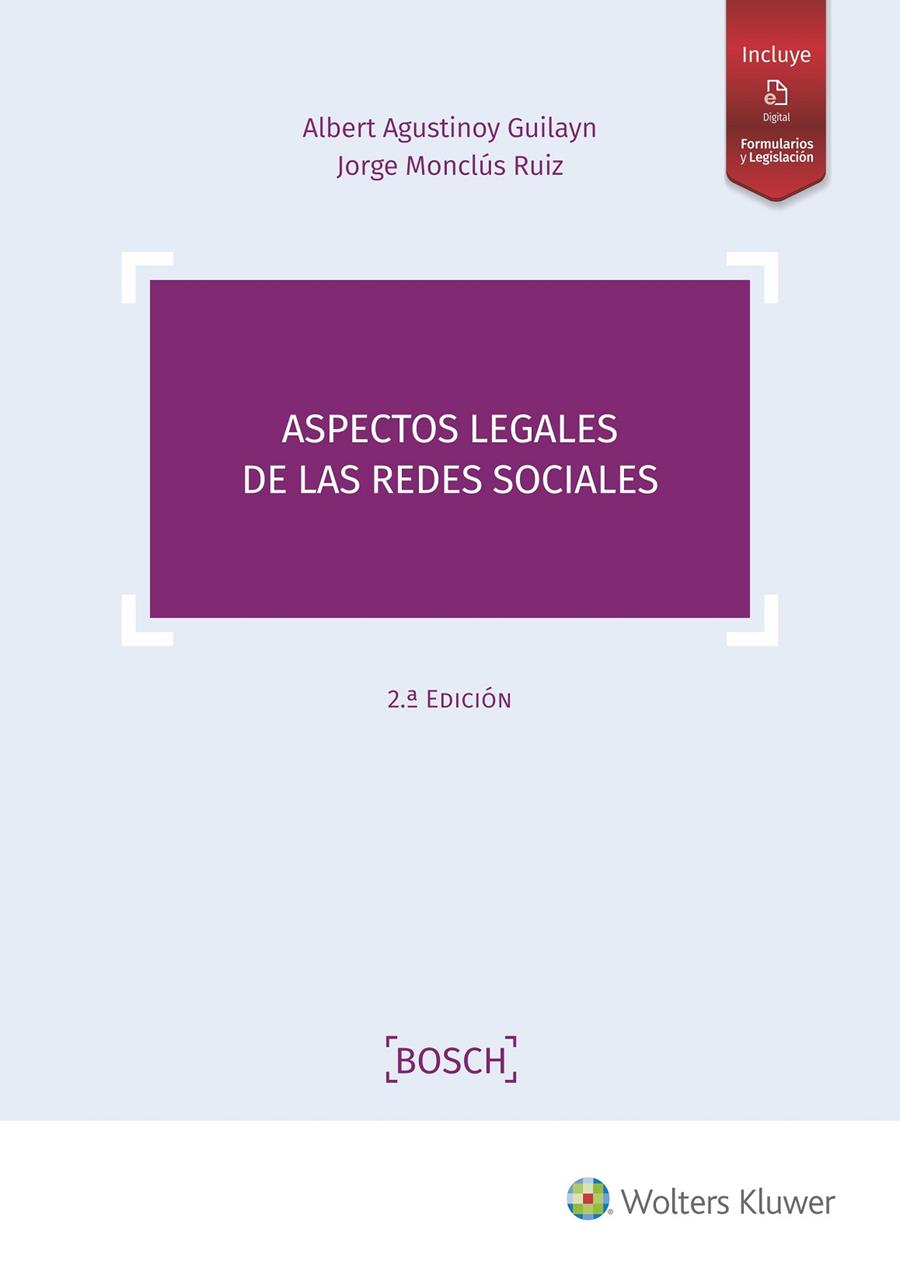 ASPECTOS LEGALES DE LAS REDES SOCIALES (2.ª EDICIÓN) | 9788490903605 | AGUSTINOY GUILAYN, ALBERT/MONCLÚS RUIZ, JORGE | Galatea Llibres | Llibreria online de Reus, Tarragona | Comprar llibres en català i castellà online