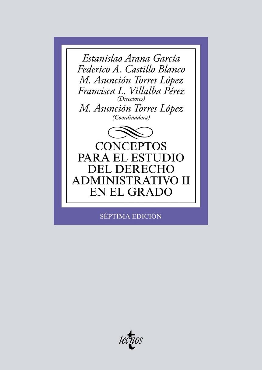 CONCEPTOS PARA EL ESTUDIO DEL DERECHO ADMINISTRATIVO II EN EL GRADO | 9788430977604 | ARANA GARCÍA, ESTANISLAO/CASTILLO BLANCO, FEDERICO A./TORRES LÓPEZ, MARÍA ASUNCIÓN/VILLALBA PÉREZ, F | Galatea Llibres | Llibreria online de Reus, Tarragona | Comprar llibres en català i castellà online