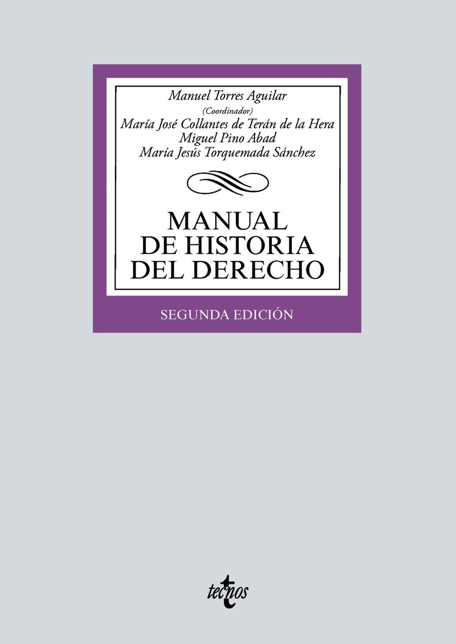 PACK MANUAL DE HISTORIA DEL DERECHO | 9788430982226 | TORRES AGUILAR, MANUEL/COLLANTES DE TERAN DE LA HERA, MARÍA JOSÉ/PINO ABAD, MIGUEL/TORQUEMADA SÁNCHE | Galatea Llibres | Llibreria online de Reus, Tarragona | Comprar llibres en català i castellà online