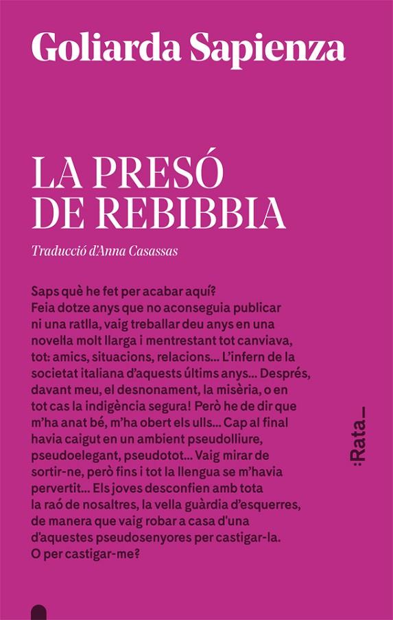 LA PRESÓ DE REBIBBIA | 9788416738175 | SAPIENZA, GOLIARDA | Galatea Llibres | Llibreria online de Reus, Tarragona | Comprar llibres en català i castellà online