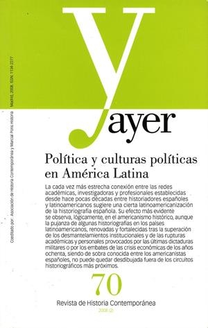 AYER 70: POLITICA Y CULTURAS POLITICAS EN AMERICA LATINA | 9788496467781 | TABANER, NURIA/AGGIO, ALBERTO | Galatea Llibres | Llibreria online de Reus, Tarragona | Comprar llibres en català i castellà online