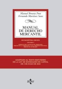 MANUAL DE DERECHO MERCANTIL VOL I     17ED - 2010 | 9788430951512 | BROSETA PONT, MANUEL/MARTÍNEZ SANZ, FERNANDO | Galatea Llibres | Librería online de Reus, Tarragona | Comprar libros en catalán y castellano online