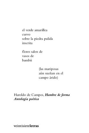 HAMBRE DE FORMA | 9788493635831 | CAMPOS, HAROLDO DE / FISHER SIMONELLI, ANDRÉS | Galatea Llibres | Librería online de Reus, Tarragona | Comprar libros en catalán y castellano online