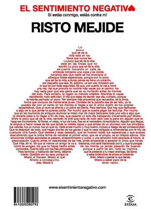 SENTIMIENTO NEGATIVO | 9788467032284 | MEJIDE, RISTO | Galatea Llibres | Llibreria online de Reus, Tarragona | Comprar llibres en català i castellà online