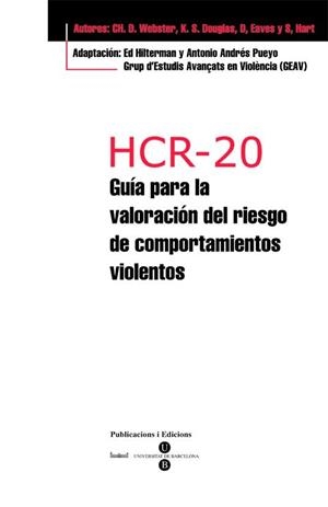 HCR-20 GUIA PARA LA VALORACION DEL RIESGO DE COMPORTAMIENT | 9788447528929 | MARTINEZ SOLIMAN, MAGALI ,   TR. | Galatea Llibres | Llibreria online de Reus, Tarragona | Comprar llibres en català i castellà online