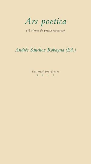 ARS POETICA | 9788415297321 | SANCHEZ ROBAYNA, ANDRES | Galatea Llibres | Llibreria online de Reus, Tarragona | Comprar llibres en català i castellà online