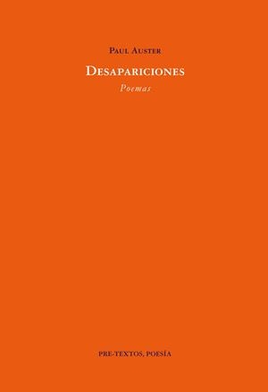 DESAPARICIONES,POEMAS               (DIP) | 9788481910858 | AUSTER,PAUL | Galatea Llibres | Librería online de Reus, Tarragona | Comprar libros en catalán y castellano online