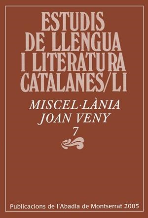 MISCEL·LANIA JOAN VENY ESTUDIS DE LLENGUA I LITERATURA CATAL | 9788484157373 | VENY, JOAN | Galatea Llibres | Llibreria online de Reus, Tarragona | Comprar llibres en català i castellà online