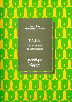 T.A.L.E. TEST DE ANALISIS DE LECTOESCRITURA     (DIP) | 9788477740261 | TORO, JOSEP | Galatea Llibres | Llibreria online de Reus, Tarragona | Comprar llibres en català i castellà online