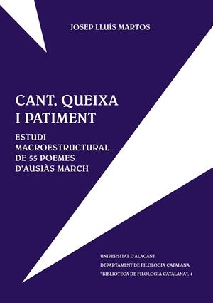 CANT, QUIXA I PATIMENT.ESTUDI MACROESTRUCTURAL DE 55 POEMES | 9788479083366 | MARTOS, JOSEP LLUIS | Galatea Llibres | Librería online de Reus, Tarragona | Comprar libros en catalán y castellano online