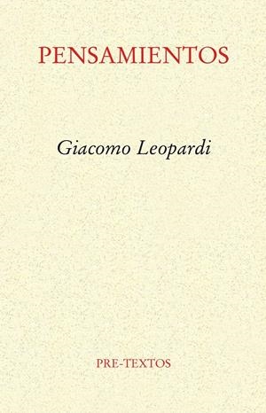 PENSAMIENTOS | 9788481911909 | LEOPARDI, GIACOMO | Galatea Llibres | Llibreria online de Reus, Tarragona | Comprar llibres en català i castellà online