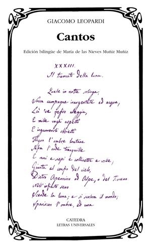 CANTOS | 9788437626239 | LEOPARDI, GIACOMO | Galatea Llibres | Llibreria online de Reus, Tarragona | Comprar llibres en català i castellà online