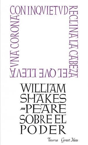 SOBRE EL PODER | 9788430600274 | SHAKESPEARE, WILLIAM | Galatea Llibres | Llibreria online de Reus, Tarragona | Comprar llibres en català i castellà online