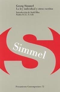 LEY INDIVIDUAL Y OTROS ESCRITOS, LA | 9788449314650 | SIMMEL, GEORG | Galatea Llibres | Llibreria online de Reus, Tarragona | Comprar llibres en català i castellà online
