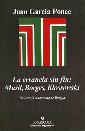 ERRANCIA SIN FIN, LA: MUSIL, BORGES, KLOSSOWSKI | 9788433900630 | GARCIA PONCE, JUAN | Galatea Llibres | Librería online de Reus, Tarragona | Comprar libros en catalán y castellano online