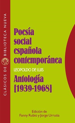 POESIA SOCIAL ESPAÑOLA CONTEMPORANEA (1939-1968) | 9788470308031 | DE LUIS, LEOPOLDO | Galatea Llibres | Llibreria online de Reus, Tarragona | Comprar llibres en català i castellà online