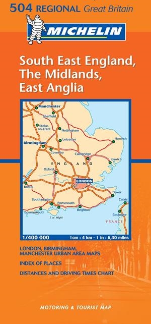 SOUTH EAST ENGLAND THE MIDLANDS EAST ANGLIA MAPA REGIONAL 1:400.000 MICHELIN | 9782061008065 | VV. AA. | Galatea Llibres | Librería online de Reus, Tarragona | Comprar libros en catalán y castellano online