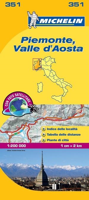 PIEMONTE, VALLE D'AOSTA MAPA 351 MICHELIN 1:200 000 | 9782067126596 | MICHELIN | Galatea Llibres | Librería online de Reus, Tarragona | Comprar libros en catalán y castellano online
