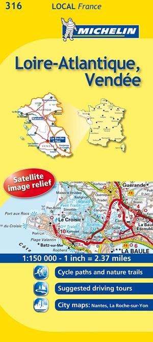 LOIRE-ATLANTIQUE. VENDÉE MAPA 316 MICHELIN 1:150 000 | 9782067133709 | Galatea Llibres | Librería online de Reus, Tarragona | Comprar libros en catalán y castellano online