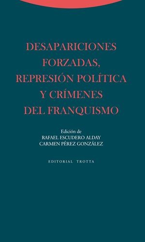 DESAPARICIONES FORZADAS, REPRESIÓN POLÍTICA Y CRÍMENES DEL FRANQUISMO | 9788498794564 | ESCUDERO ALDAY, RAFAEL/PÉREZ GONZÁLEZ, CARMEN | Galatea Llibres | Librería online de Reus, Tarragona | Comprar libros en catalán y castellano online