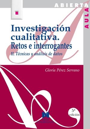 INVESTIGACION CUALITATIVA.RETOS E INTERROGANTES.II | 9788471336293 | PEREZ, GLORIA | Galatea Llibres | Librería online de Reus, Tarragona | Comprar libros en catalán y castellano online