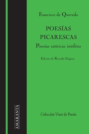 POESÍAS PICARESCAS | 9788498956955 | QUEVEDO, FRANCISCO DE | Galatea Llibres | Llibreria online de Reus, Tarragona | Comprar llibres en català i castellà online