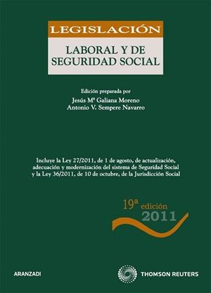 LEGISLACION LABORAL Y DE SEGURIDAD SOCIAL 19 ED. (2011) | 9788499039213 | GALIANA MORENO, JESÚS Mª/SEMPERE NAVARRO, ANTONIO V. | Galatea Llibres | Llibreria online de Reus, Tarragona | Comprar llibres en català i castellà online