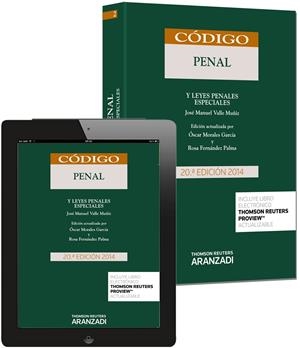 CODIGO PENAL Y LEYES PENALES ESPECIALES 2014 (20ED) | 9788490595282 | VALLE, JOSE MANUEL | Galatea Llibres | Librería online de Reus, Tarragona | Comprar libros en catalán y castellano online