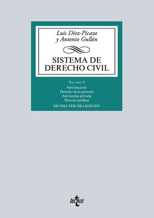 SISTEMA DE DERECHO CIVIL. VOLUMEN I | 9788430968763 | DÍEZ-PICAZO, LUIS/GULLÓN, ANTONIO | Galatea Llibres | Librería online de Reus, Tarragona | Comprar libros en catalán y castellano online