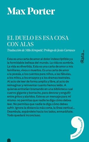 EL DUELO ES ESA COSA CON ALAS | 9788494489150 | PORTER, MAX | Galatea Llibres | Librería online de Reus, Tarragona | Comprar libros en catalán y castellano online