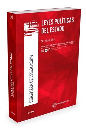 LEYES POLÍTICAS DEL ESTADO 34 ED 2016. (PAPEL + E-BOOK)  | 9788490998588 | ALBERTI ROVIRA, ENOCH/GONZÁLEZ BEILFUSS, MARKUS | Galatea Llibres | Librería online de Reus, Tarragona | Comprar libros en catalán y castellano online