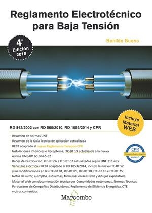 REGLAMENTO ELECTROTéCNICO PARA BAJA TENSIóN 4 ªED | 9788426725622 | BUENO GONZáLEZ, BENILDE | Galatea Llibres | Llibreria online de Reus, Tarragona | Comprar llibres en català i castellà online