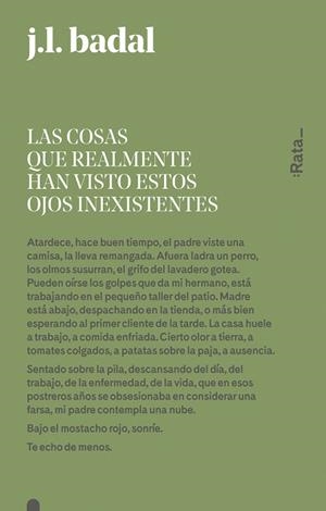 LAS COSAS QUE REALMENTE HAN VISTO ESTOS OJOS INEXISTENTES | 9788416738151 | BADAL, JOSEP LLUíS | Galatea Llibres | Llibreria online de Reus, Tarragona | Comprar llibres en català i castellà online
