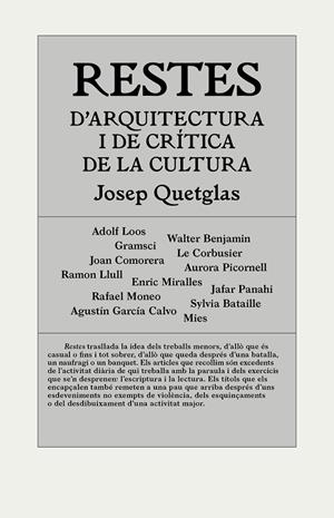 RESTES D'ARQUITECTURA I CRíTICA DE LA CULTURA | 9788494717420 | QUETGLAS, JOSEP | Galatea Llibres | Llibreria online de Reus, Tarragona | Comprar llibres en català i castellà online