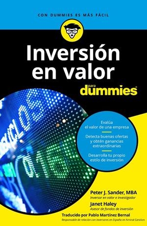 INVERSIóN EN VALOR PARA DUMMIES | 9788432903922 | SANDER, PETER J./HALEY, JANET | Galatea Llibres | Librería online de Reus, Tarragona | Comprar libros en catalán y castellano online