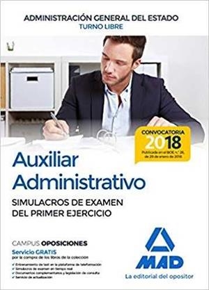 AUXILIAR ADMINISTRATIVO GENERAL DEL ESTADO TURNO LIBRE. SIMULACROS EXAMEN 1º EJERCICIO | 9788414214695 | VV.AA. | Galatea Llibres | Llibreria online de Reus, Tarragona | Comprar llibres en català i castellà online
