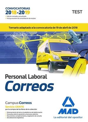 PERSONAL LABORAL CORREOS TEST 2018/2019 | 9788414217351 | GUILLÉN GIL, LUIS IGNACIO/FORUM DE CATALUNYA, S.R.L. | Galatea Llibres | Llibreria online de Reus, Tarragona | Comprar llibres en català i castellà online