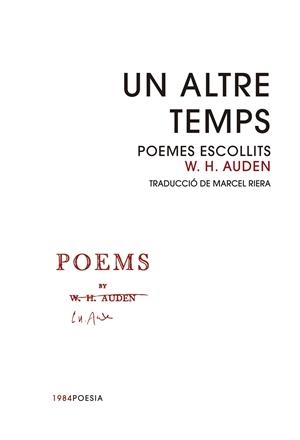 UN ALTRE TEMPS | 9788416987344 | AUDEN, WYSTAN HUGH | Galatea Llibres | Librería online de Reus, Tarragona | Comprar libros en catalán y castellano online