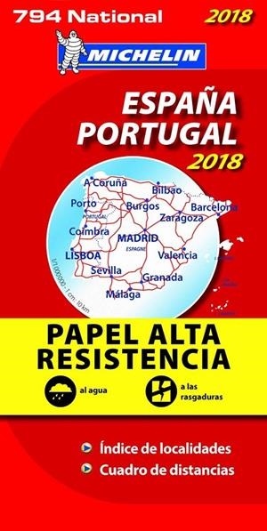 MAPA NATIONAL ESPAÑA - PORTUGAL "ALTA RESISTENCIA" 2018 | 9782067228856 | Galatea Llibres | Librería online de Reus, Tarragona | Comprar libros en catalán y castellano online