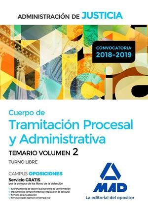 CUERPO DE TRAMITACIÓN PROCESAL Y ADMINISTRATIVA (TURNO LIBRE) TERMARI 2 | 9788414222164 | VV.AA. | Galatea Llibres | Llibreria online de Reus, Tarragona | Comprar llibres en català i castellà online