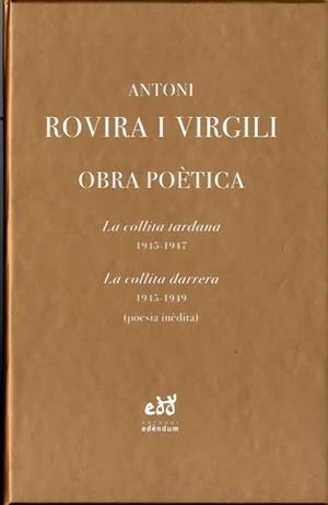 OBRA POÈTICA ROVIRA I VIRGILI 2 VOLS | 9788412000702 | ROVIRA I VIRGILI, ANTONI | Galatea Llibres | Llibreria online de Reus, Tarragona | Comprar llibres en català i castellà online