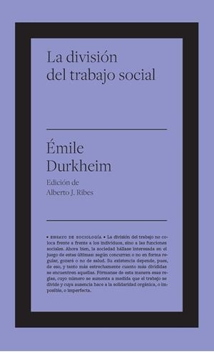 LA DIVISIÓN DEL TRABAJO SOCIAL | 9788417893699 | DURKHEIM, ÉMILE | Galatea Llibres | Llibreria online de Reus, Tarragona | Comprar llibres en català i castellà online