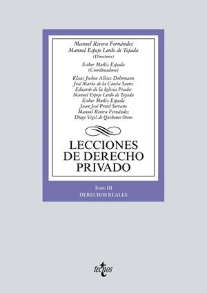 LECCIONES DE DERECHO PRIVADO. TOMO III | 9788430978717 | RIVERA FERNÁNDEZ, MANUEL/ESPEJO LERDO DE TEJADA, MANUEL/MUÑIZ ESPADA, ESTHER/ALBIEZ DOHRMANN, KLAUS  | Galatea Llibres | Llibreria online de Reus, Tarragona | Comprar llibres en català i castellà online