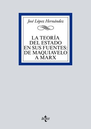 LA TEORÍA DEL ESTADO EN SUS FUENTES: DE MAQUIAVELO A MARX | 9788430980291 | LÓPEZ HERNÁNDEZ, JOSÉ | Galatea Llibres | Librería online de Reus, Tarragona | Comprar libros en catalán y castellano online