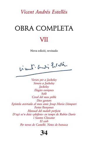 OBRA COMPLETA, VOL.VII | 9788417469306 | ESTELLES, VICENT ANDRES | Galatea Llibres | Librería online de Reus, Tarragona | Comprar libros en catalán y castellano online