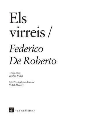ELS VIRREIS | 9788416987832 | DE ROBERTO, FEDERICO | Galatea Llibres | Llibreria online de Reus, Tarragona | Comprar llibres en català i castellà online